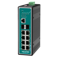 8x10/100 + 2x100/1000 SFP, DIN, -40°C, 12-60 VDC, Profinet