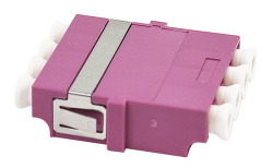 Fiber optic Adapter LC Quad OM4, FL, RF, violet