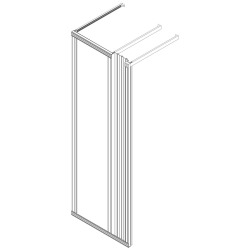 Flexi Rack, 1x19", B789xH2200xD700, 1 vert guide H, wall mon