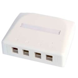 Påveggboks 4 port Keystone NET (tom), hvit