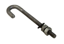 J-bolt, M10x140 mm, komplett