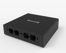 Påveggboks 8 port Keystone NET/SYS (tom) sort, SYS/NET kont.