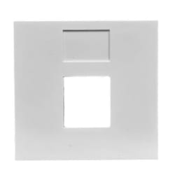 Brikke 45x45, 1xKeystone kontakt, Polarhvit