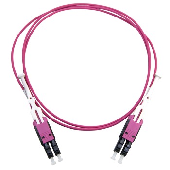 Duplex patch cord, LC-LC, 50/OM4, UB, purple