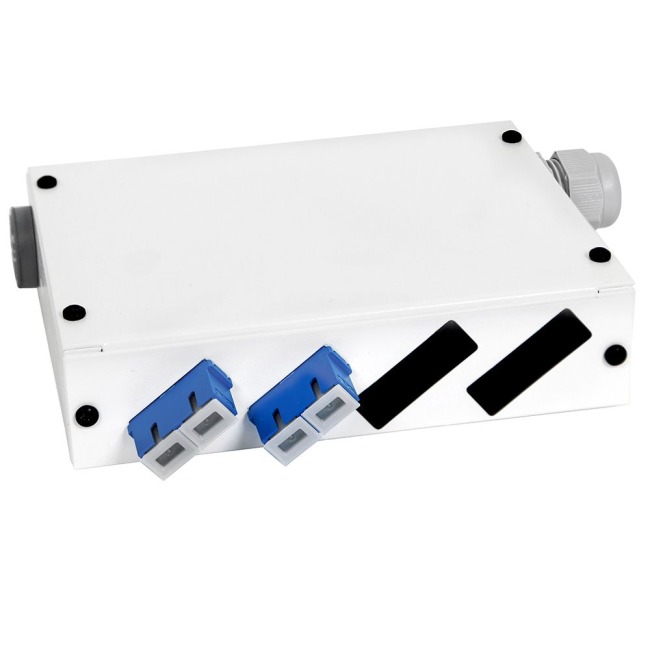 Fiber optic Distribution box, 4 SC/PC adapters and pigtails pre-assembled, 9/OS2