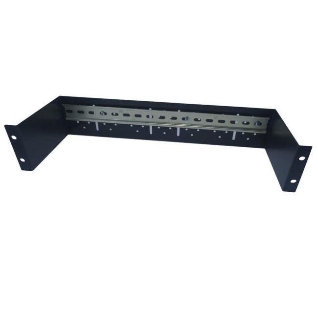 19 Innfelt festevinkel med DIN skinne, 2He, svart