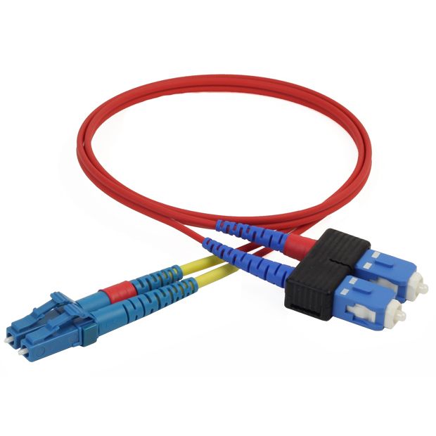 Duplex patch cord, SC/PC-LC/PC, 9/OS2/2000, red