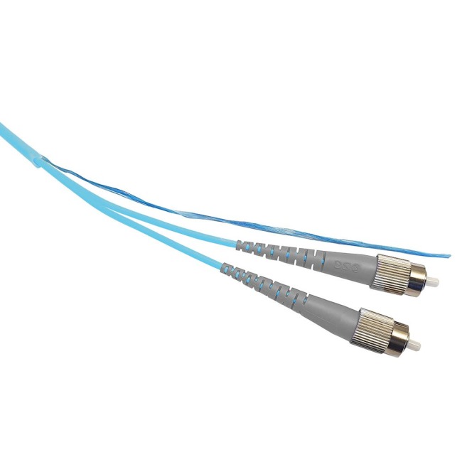 Duplex patch cord, Break-out, FC-FC, 50/OM3/3x5, turquoise