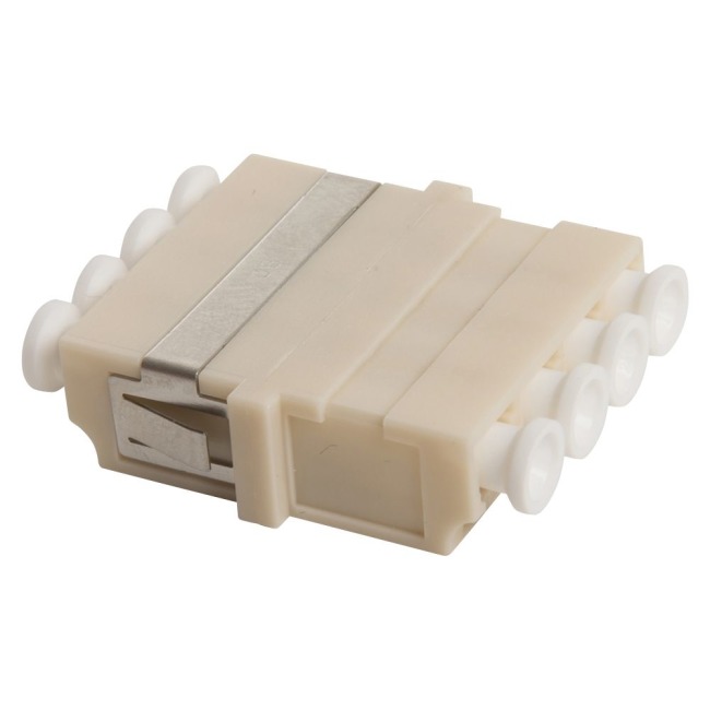 Fiber optic Adapter, LC Quad, OM-1 / OM-2, FL, beige