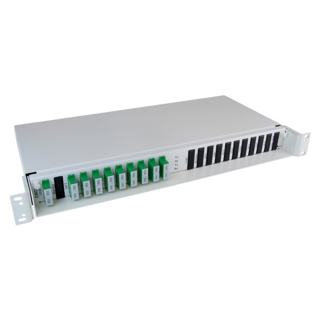 8+1 channel CWDM, Fiber optic patch pane 1U, SC/APC