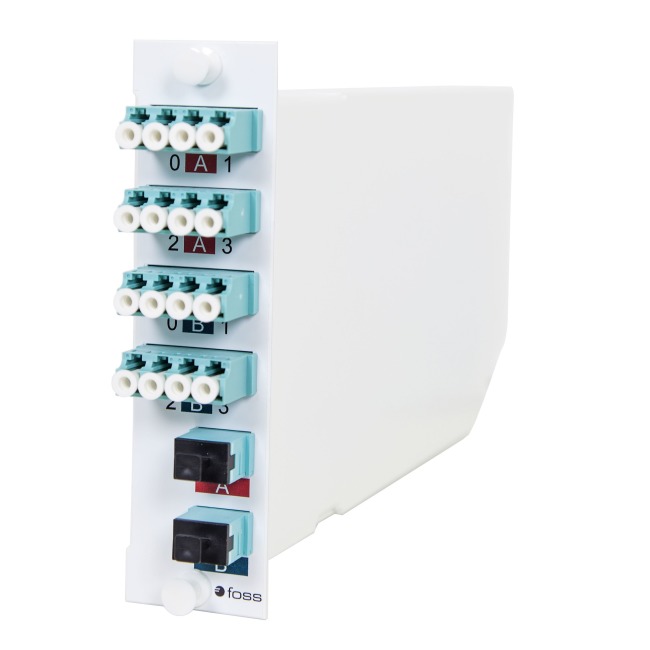 16 fiber MPO to LC Breakout Fiber Optic Cassette, OM3, A