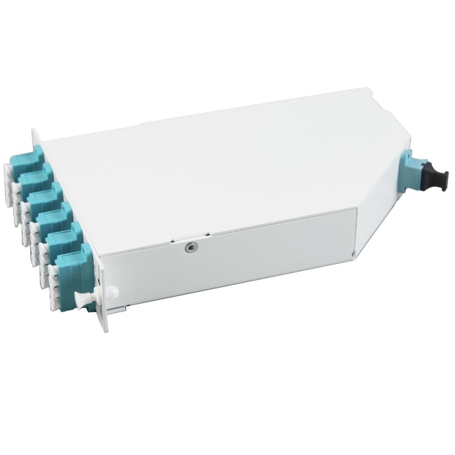 24 fiber MPO to LC Breakout Fiber Optic Cassette, OM3, A