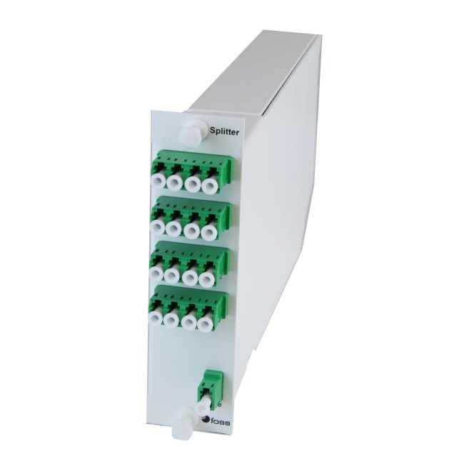 4 x 1:2 Fiber optic splitter in Cassette module with LC/APC connectors