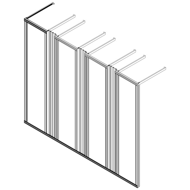 Wall mounted rack Rack 4x 19" B2771xD700, 3x organizers