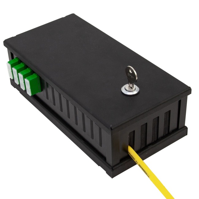 Wall box Flexi 11 black, 8xSC/APC, 9/OS2, AXAI