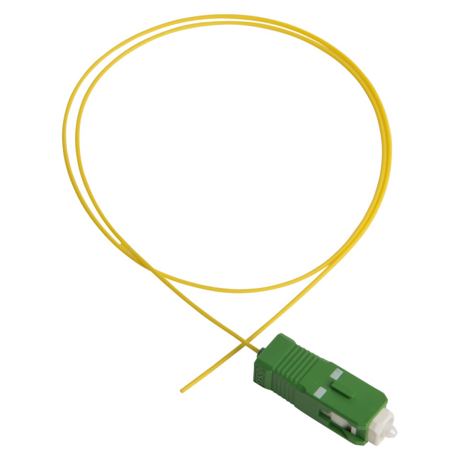 Pigtail, SC/APC, 9/OS2/900, 1.5 m, yellow