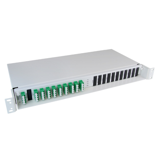 2x 8+1 channel CWDM, Fiber optic patch pane, SM, LC/APC