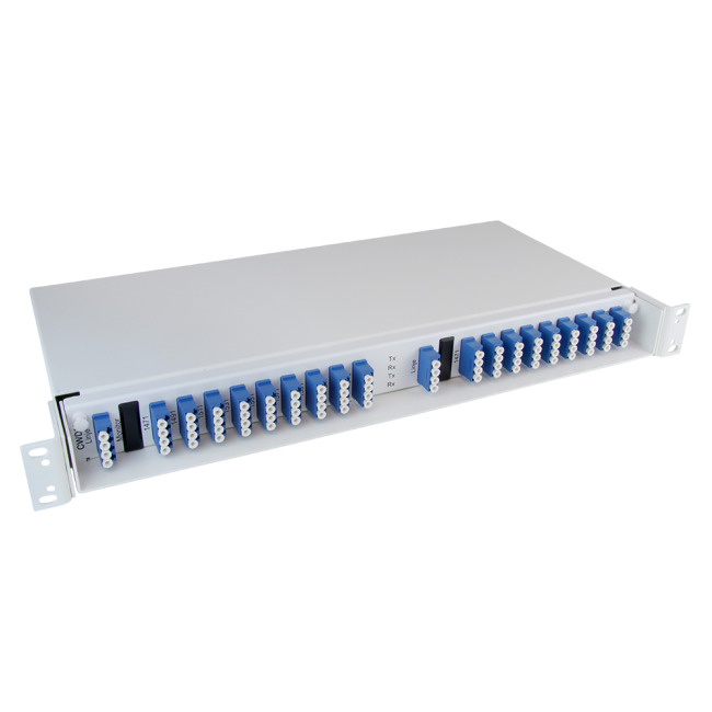 4x 8+1 channel CWDM, Fiber optic patch pane 1U, SM, LC/PC