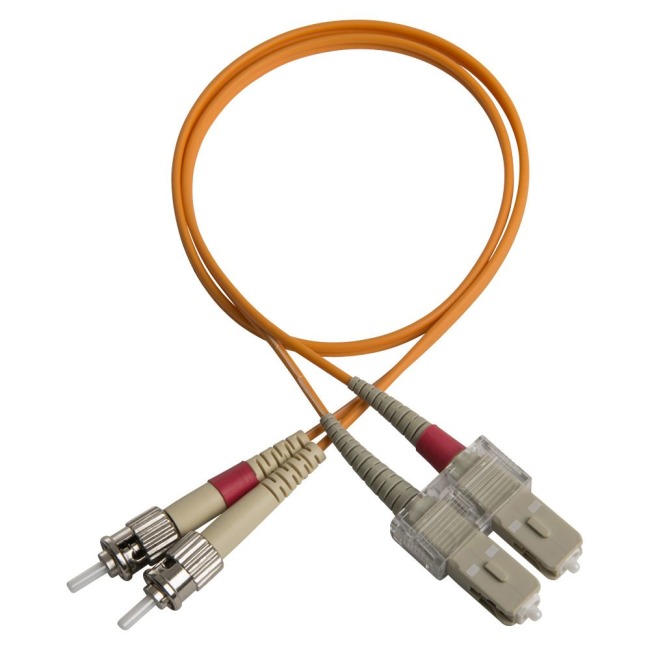 Duplex patch cord, ST-SC, 50/OM2/2000, orange