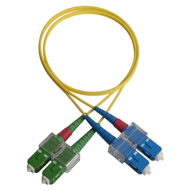 Duplex patch cord, SC/PC-SC/APC, 9/OS2/2000, yellow