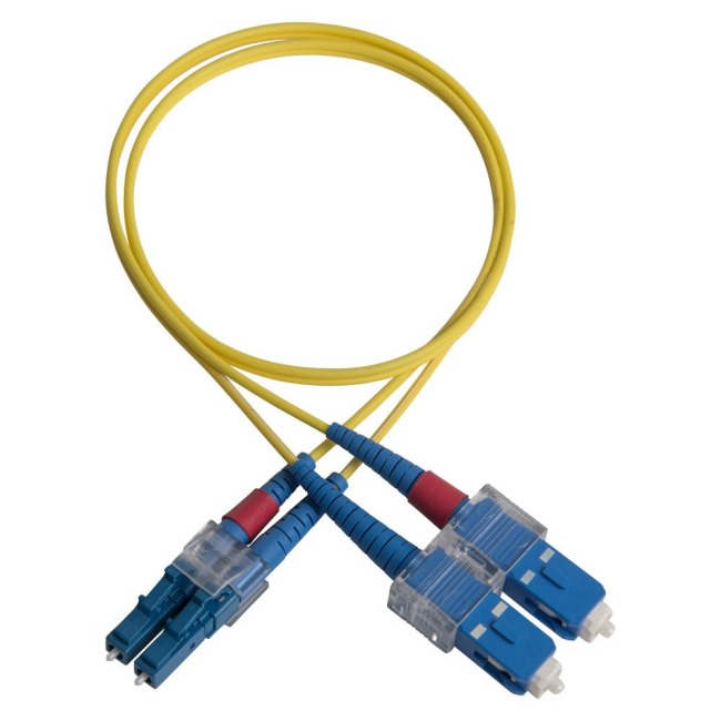 Duplex patch cord, SC/PC-LC/PC, 9/OS2/2000, yellow