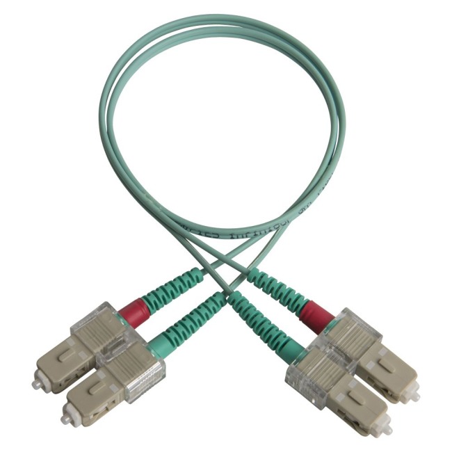 Duplex patch cord, SC-SC, 50/OM3/2000, turquoise