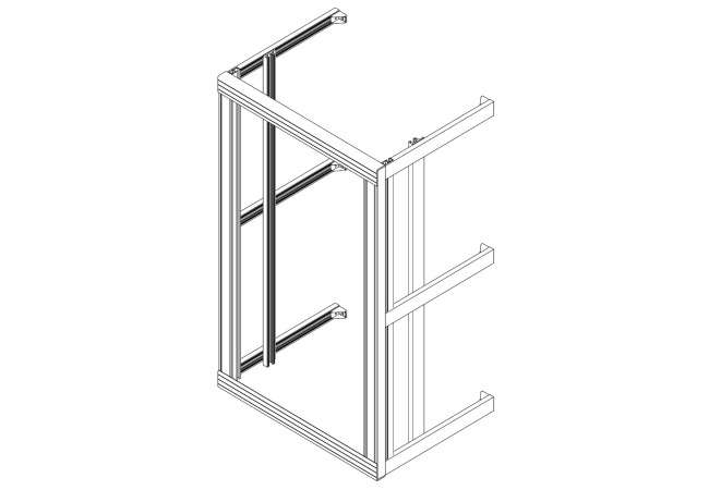 Flexi Rack 19", B550xH900xD400, wall mon