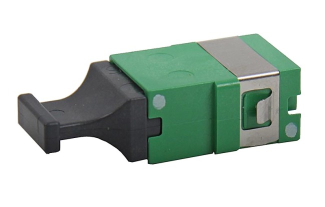 Fiber optic adapter, MPO, SM, opposed, FL, green, Single mode