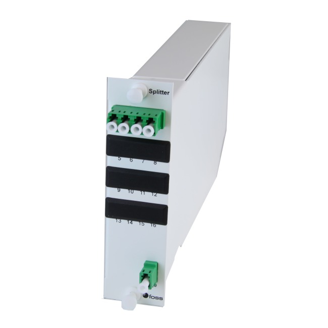 1:4 Fiber optic splitter in Cassette module with LC/APC connectors