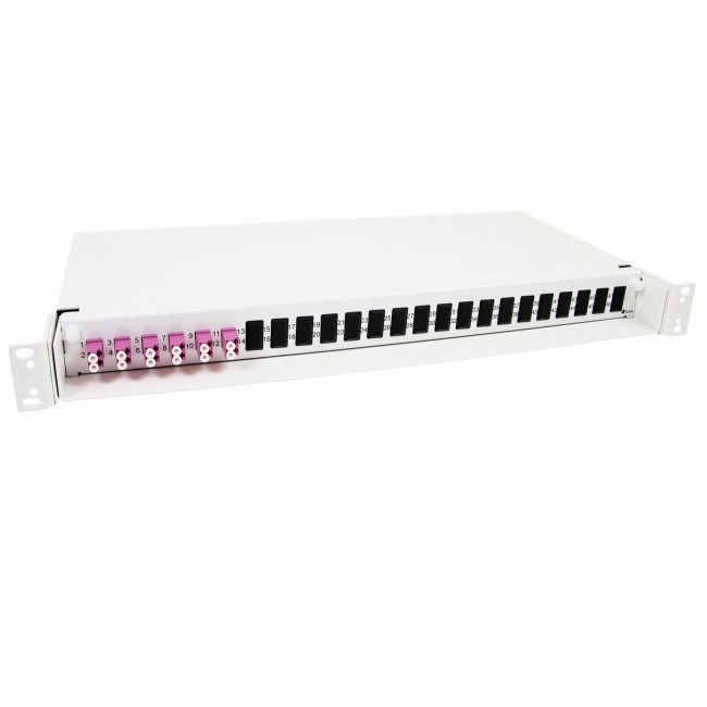 12 fiber MPO to LC Breakout Fiber Patch Panel, OM4, B2