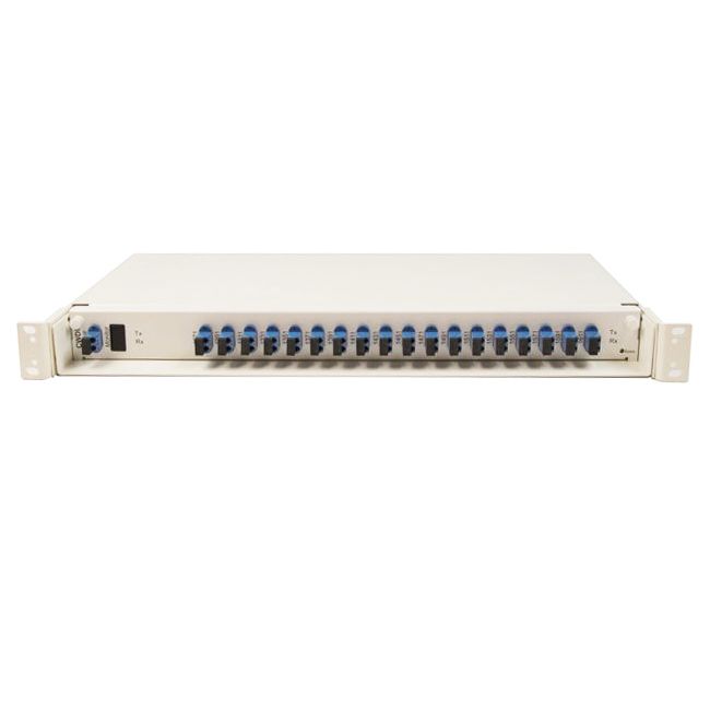 18-channel CWDM Fiber optic patch pane, SM, LC/PC + Monitor port