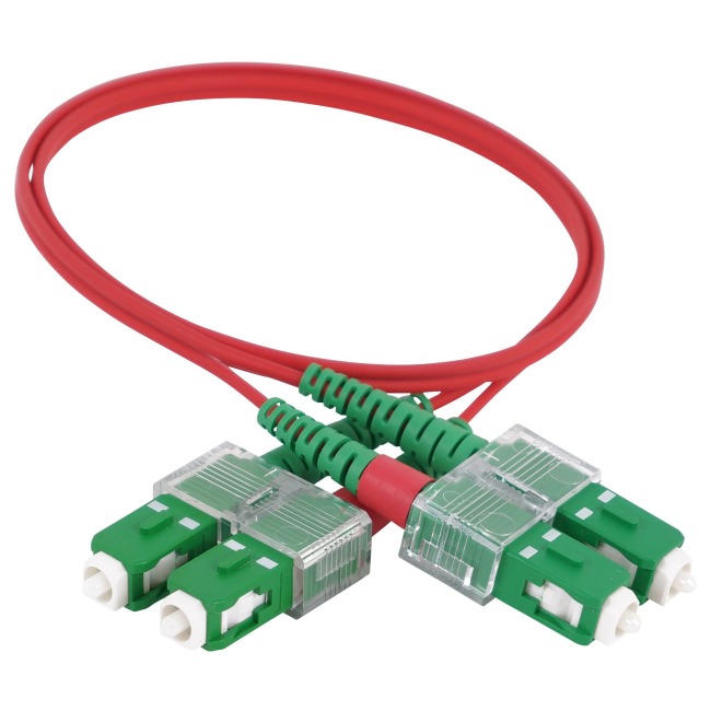 Duplex patch cord, SC/APC-SC/APC, 9/OS2/2000, red