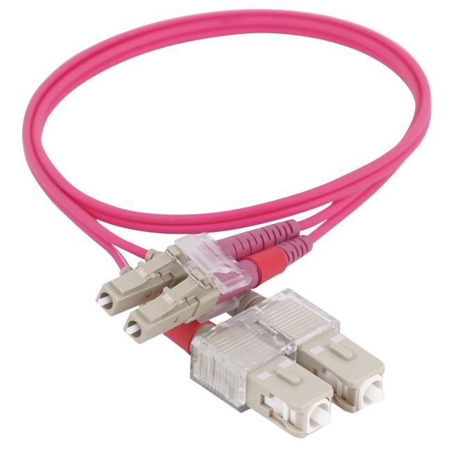 Duplex patch cord, SC-LC, 50/OM4/2000, purple