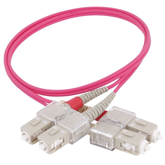 Duplex patch cord, SC-SC, 50/OM4/2000, 1 m, purple