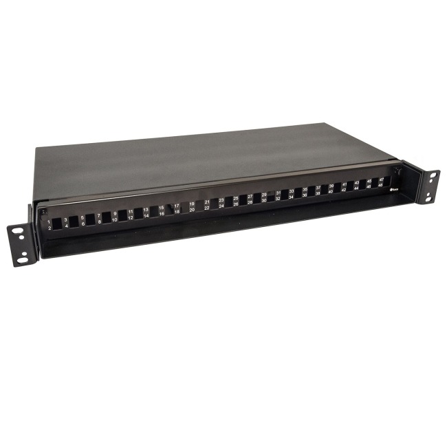 Fiber optic patch Panel black 1U, 24 holes LC DPX