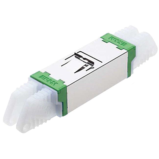 Fiber optic adapter, E2000/APC DPX, Compact, Single mode