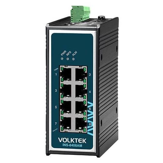 8x10/100Base-T + 2xSFP, 12-60VDC, DIN, -40°C, L2 Managed