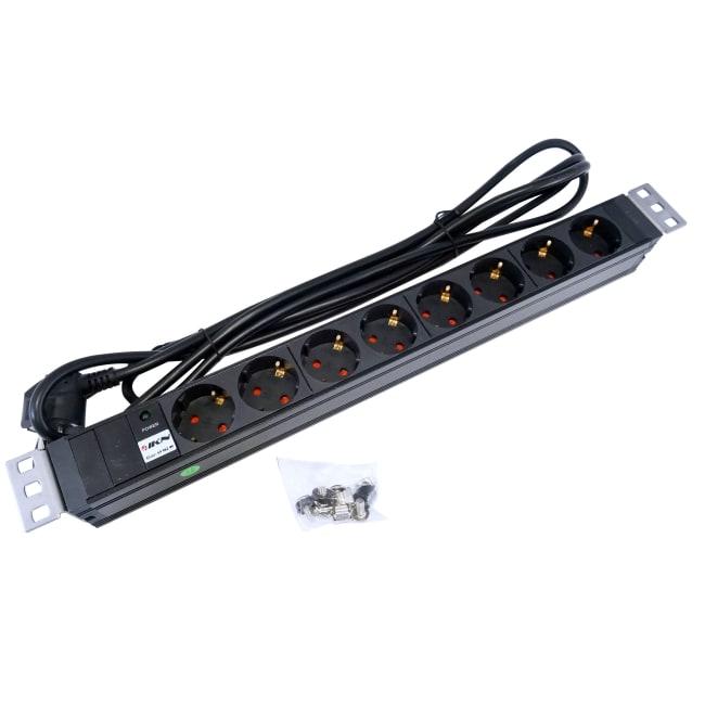 19 Powerlist 8x230V, 3m kabel