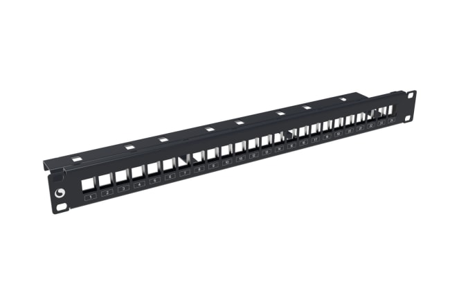 Patchepanel tomt for 24 SL / SLX kontakter, 1He