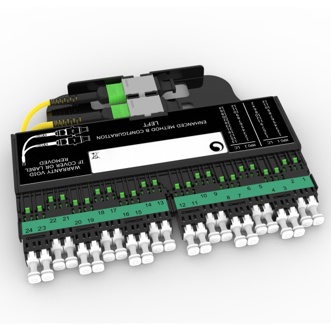 Modul, FACT, MPO, NG4, left, 2x12f MPO, Pol B, LC/APC, OS2