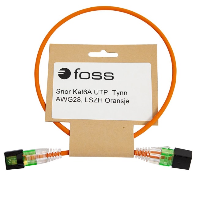 Snor Cat6A U/UTP EasyConnect Slim, AWG28, LSZH Oransje