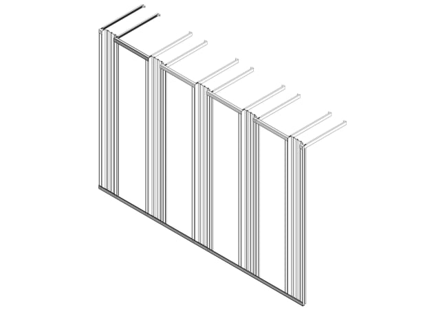 Veggmontert Flexi Rack, 4x19", 5 sideorganisatorer