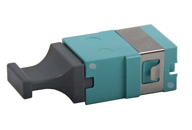 Adapter, MPO, OM-3, opposed, FL, turkis