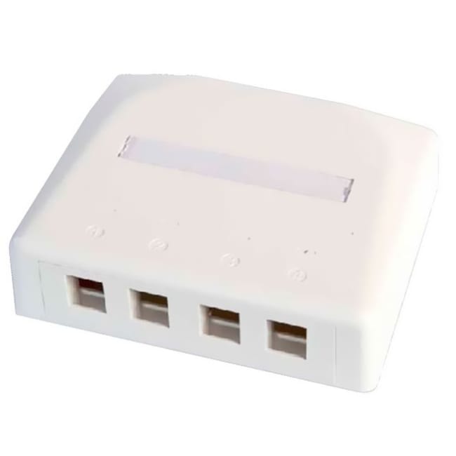 Påveggboks 4 port Keystone NET (tom), hvit