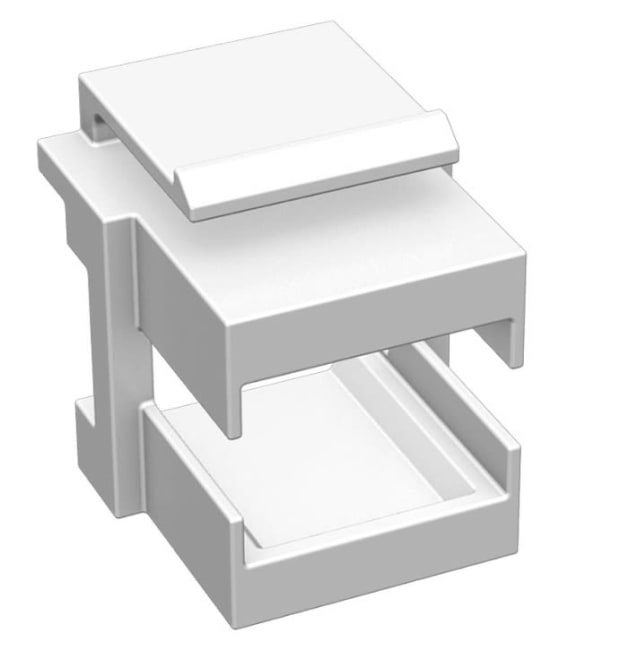 Keystone adapter tomt for fiberadaptere, hvit plast