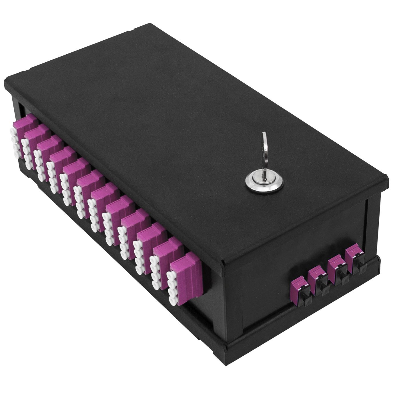 Wall box Flexi 11 black, 48xLC, 2x24 MPOM OM4, A Foss AS