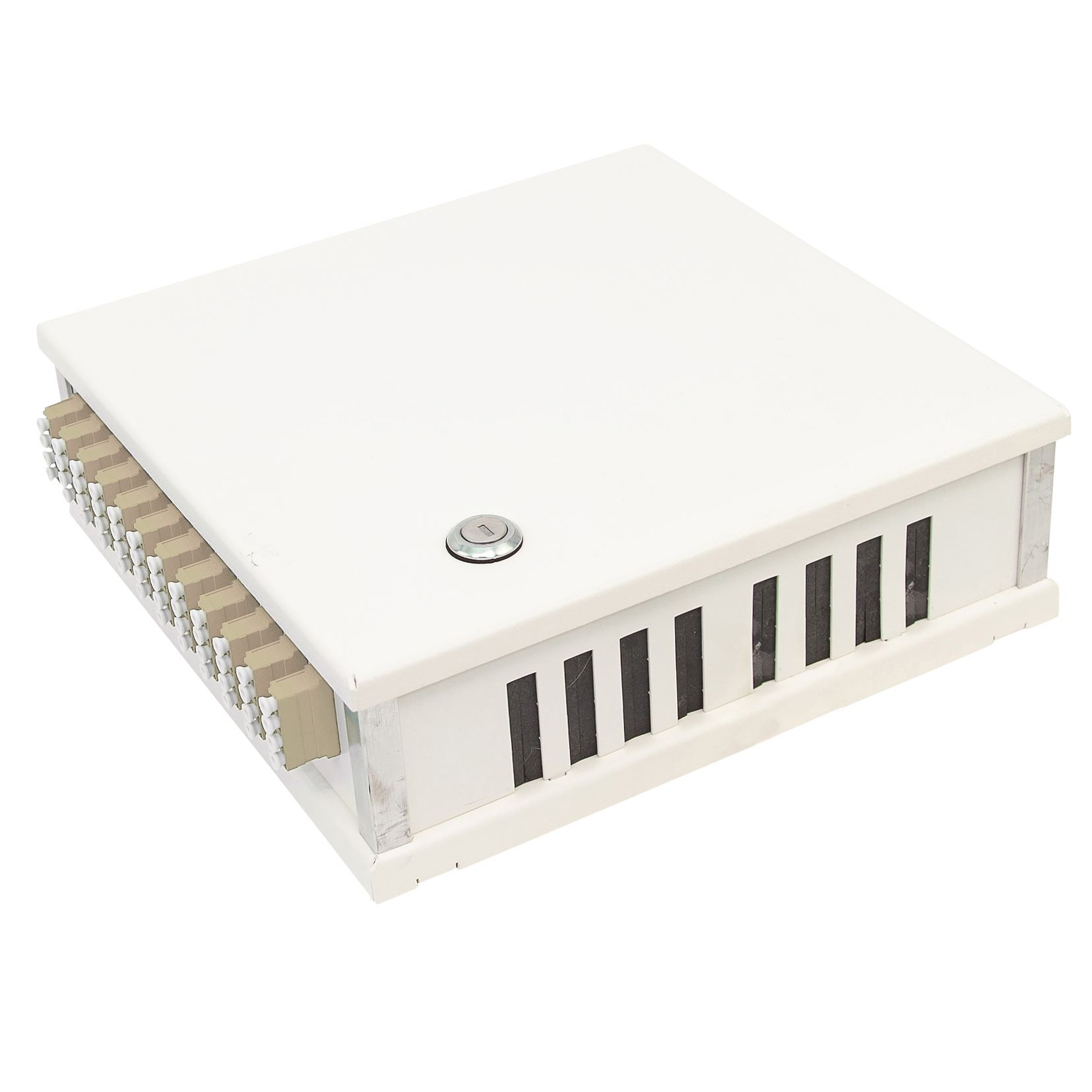 Vocus Fiber Rack Wall box Flexi 12, LC, Pigtails, 50/OM2 Foss Fiber Optics AS
