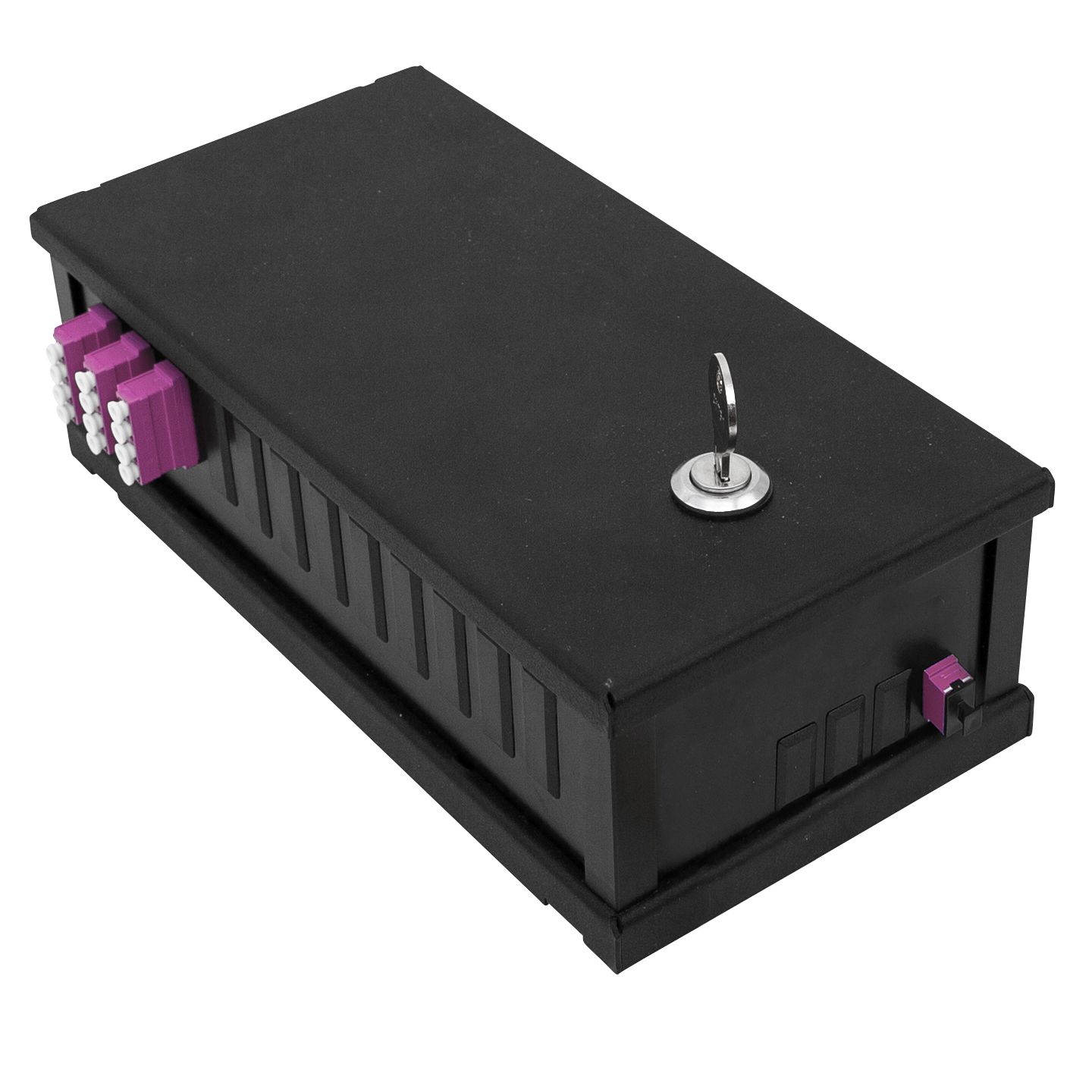 Wall box Flexi 11 black, 12xLC, 1x12 MPOM OM4, A Foss AS