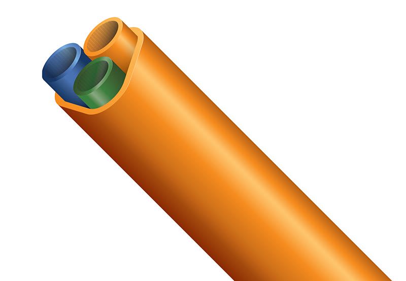 Rør, 3x 14/10mm FuturePath DL Oransje 1000m Foss Fiber Optics AS