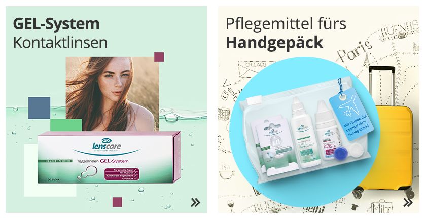 GEL-System Kontaktlinsen und Pflegemittel fürs Handgepäck